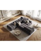 Chauffeuse Droit Velours Tropea 4 Places gris foncé - 282x94x63 cm