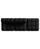 Chauffeuse Droit Velours Tropea 4 Places noire - 282x94x63 cm