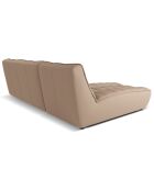 Canapé d'angle gauche modulable en cuir véritable Moni 4 Places beige foncé - 246x172x91 cm