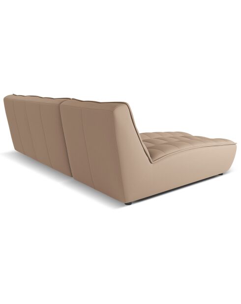 Canapé d'angle gauche modulable en cuir véritable Moni 4 Places beige foncé - 246x172x91 cm