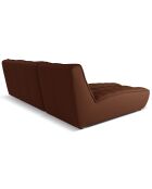 Canapé d'angle gauche modulable en cuir véritable Moni 4 Places cognac - 246x172x91 cm