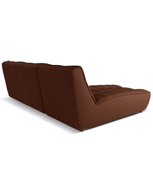 Canapé d'angle gauche modulable en cuir véritable Moni 4 Places cognac - 246x172x91 cm