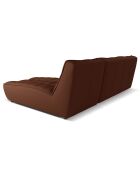Canapé d'angle droit modulable en cuir véritable Moni 4 Places cognac - 246x172x91 cm