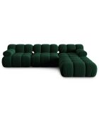 Canapé Modulaire Velours Tropea 4 Places vert bouteille - 282x188x63 cm