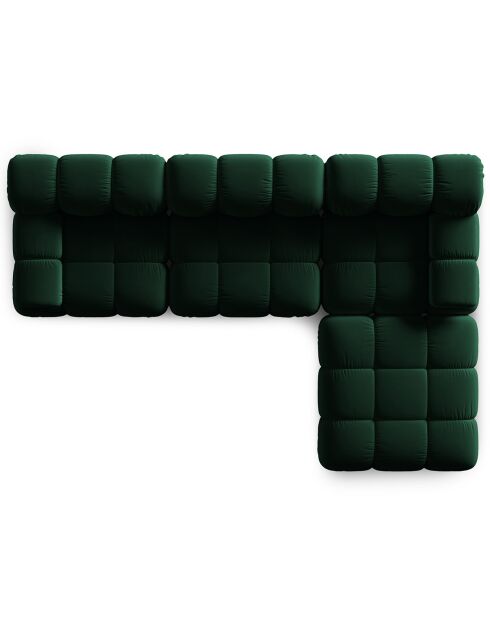 Canapé Modulaire Velours Tropea 4 Places vert bouteille - 282x188x63 cm