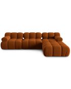 Canapé Modulaire Velours Tropea 4 Places terracotta - 282x188x63 cm