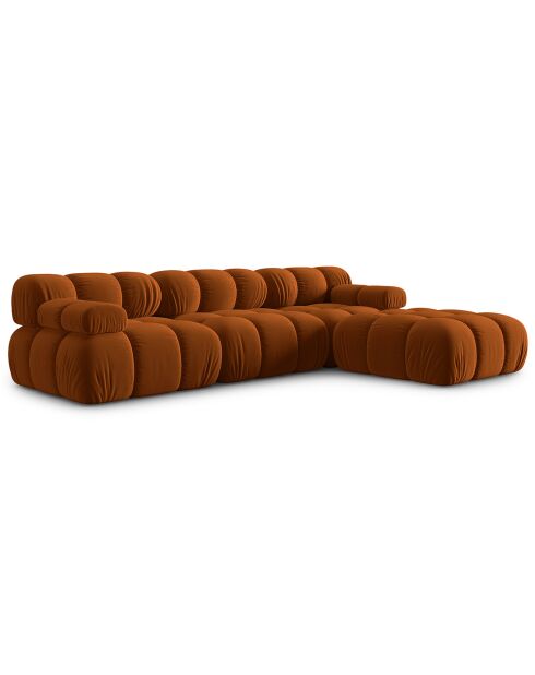 Canapé Modulaire Velours Tropea 4 Places terracotta - 282x188x63 cm