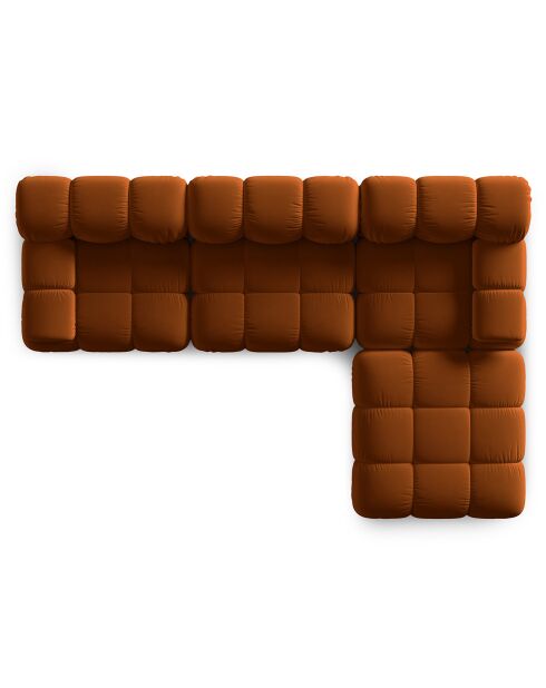 Canapé Modulaire Velours Tropea 4 Places terracotta - 282x188x63 cm