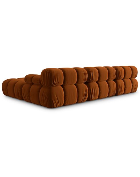 Divano Modulare Tropea 4 posti in velluto Terracotta - 282x188x63 cm