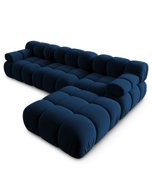 Canapé Modulaire Velours Tropea 4 Places bleu roi - 282x188x63 cm