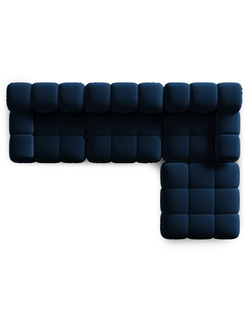 Canapé Modulaire Velours Tropea 4 Places bleu roi - 282x188x63 cm