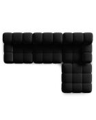 Canapé Modulaire Velours Tropea 4 Places noir - 282x188x63 cm