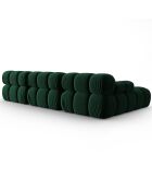 Canapé Modulable Gauche en Velours Tropea 4 Places vert bouteille - 285x157x63 cm