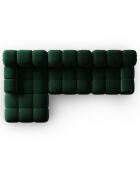 Canapé Modulable Gauche en Velours Tropea 4 Places vert bouteille - 285x157x63 cm