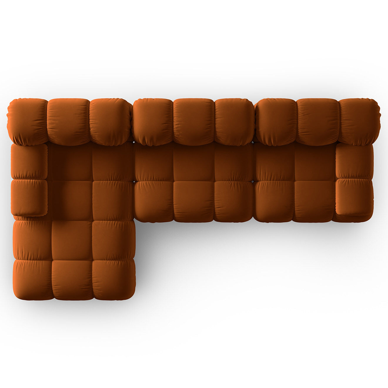 Canapé Modulable Gauche en Velours Tropea 4 Places terracotta - 285x157x63 cm
