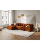 Canapé Modulable Gauche en Velours Tropea 4 Places terracotta - 285x157x63 cm