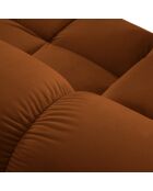 Canapé Modulable Gauche en Velours Tropea 4 Places terracotta - 285x157x63 cm