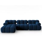 Canapé Modulable Gauche en Velours Tropea 4 Places bleu roi - 285x157x63 cm