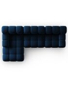 Canapé Modulable Gauche en Velours Tropea 4 Places bleu roi - 285x157x63 cm