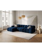 Canapé Modulable Gauche en Velours Tropea 4 Places bleu roi - 285x157x63 cm