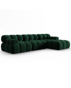 Canapé Modulable Droit en Velours Tropea 4 Places vert bouteille - 285x157x63 cm