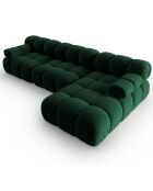 Canapé Modulable Droit en Velours Tropea 4 Places vert bouteille - 285x157x63 cm