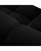 Canapé Modulable Gauche en Velours Tropea 4 Places noir - 285x157x63 cm