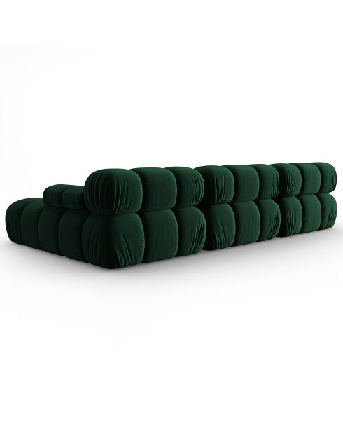 Canapé Modulable Droit en Velours Tropea 4 Places vert bouteille - 285x157x63 cm