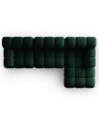 Canapé Modulable Droit en Velours Tropea 4 Places vert bouteille - 285x157x63 cm