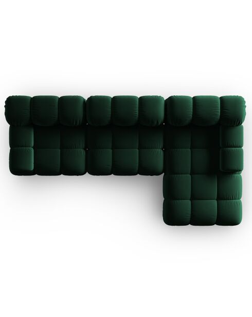 Tropea Modulares, gerades 4-Sitzer-Sofa aus Samt, flaschengrün — 285 x 157 x 63 cm