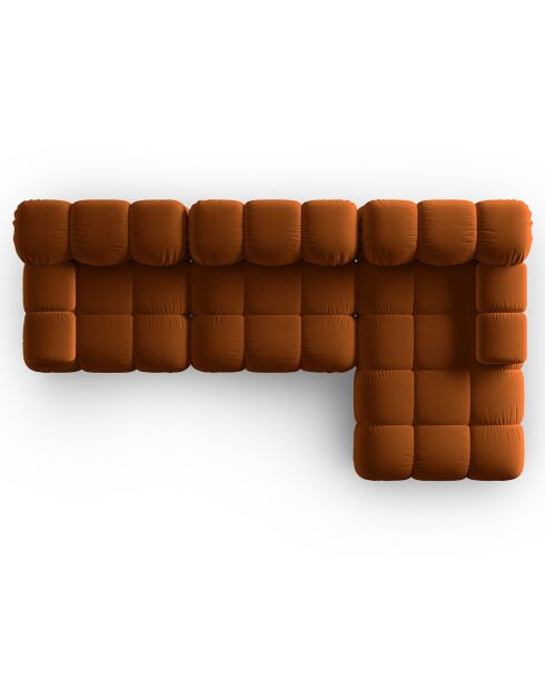 Canapé Modulable Droit en Velours Tropea 4 Places terracotta - 285x157x63 cm