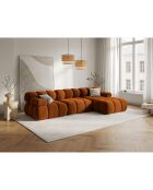 Canapé Modulable Droit en Velours Tropea 4 Places terracotta - 285x157x63 cm