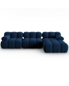 Canapé Modulable Droit en Velours Tropea 4 Places bleu roi - 285x157x63 cm