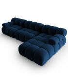 Canapé Modulable Droit en Velours Tropea 4 Places bleu roi - 285x157x63 cm