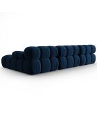 Canapé Modulable Droit en Velours Tropea 4 Places bleu roi - 285x157x63 cm