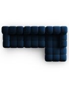 Canapé Modulable Droit en Velours Tropea 4 Places bleu roi - 285x157x63 cm