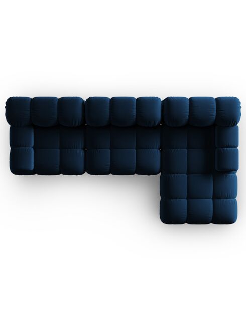 Canapé Modulable Droit en Velours Tropea 4 Places bleu roi - 285x157x63 cm