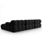 Canapé Modulable Droit en Velours Tropea 4 Places noir - 285x157x63 cm