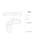 Canapé d'angle Modulable Symétrique en Cuir Véritable Moni 6 Places beige foncé - 284x284x91 cm