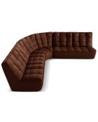 Canapé d'angle Modulable Symétrique en Cuir Véritable Moni 6 Places cognac - 284x284x91 cm