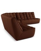 Canapé d'angle Modulable Symétrique en Cuir Véritable Moni 6 Places cognac - 284x284x91 cm