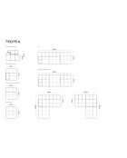 Canapé Modulable Droit en Velours Tropea 4 Places terracotta - 285x157x63 cm