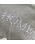 Coussin Chambray et Broderie Capucine gris - 30x50 cm