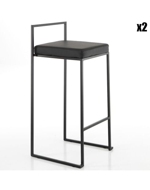 2 Tabourets de bar dodo noirs - 88x41x41 cm