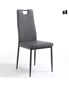 4 Chaises axandra gris foncé - 97x44x50 cm