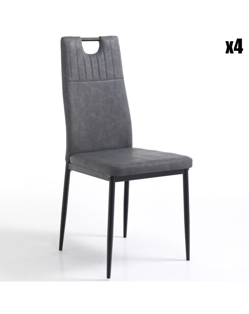 4 Chaises axandra gris foncé - 97x44x50 cm