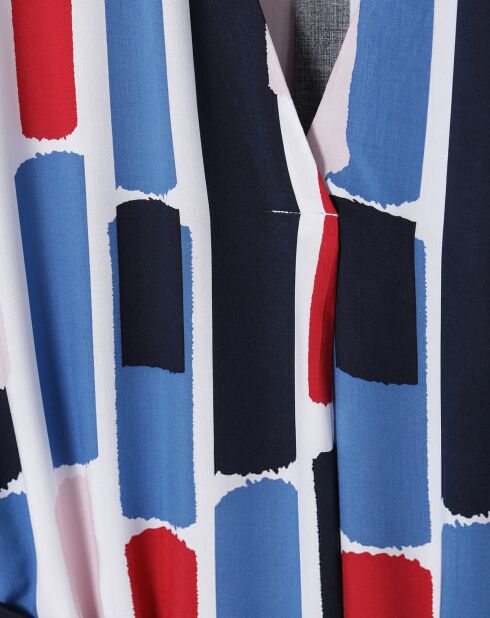 Blau/rot/weißes Awa-Kleid