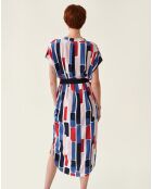 Blau/rot/weißes Awa-Kleid