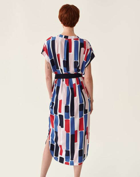 Blau/rot/weißes Awa-Kleid