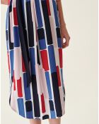 Blau/rot/weißes Awa-Kleid